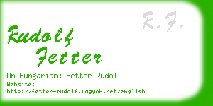 rudolf fetter business card